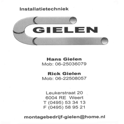 Logo Gielen montagebedrijf, Sponsor van V.V. De Schäöpkes